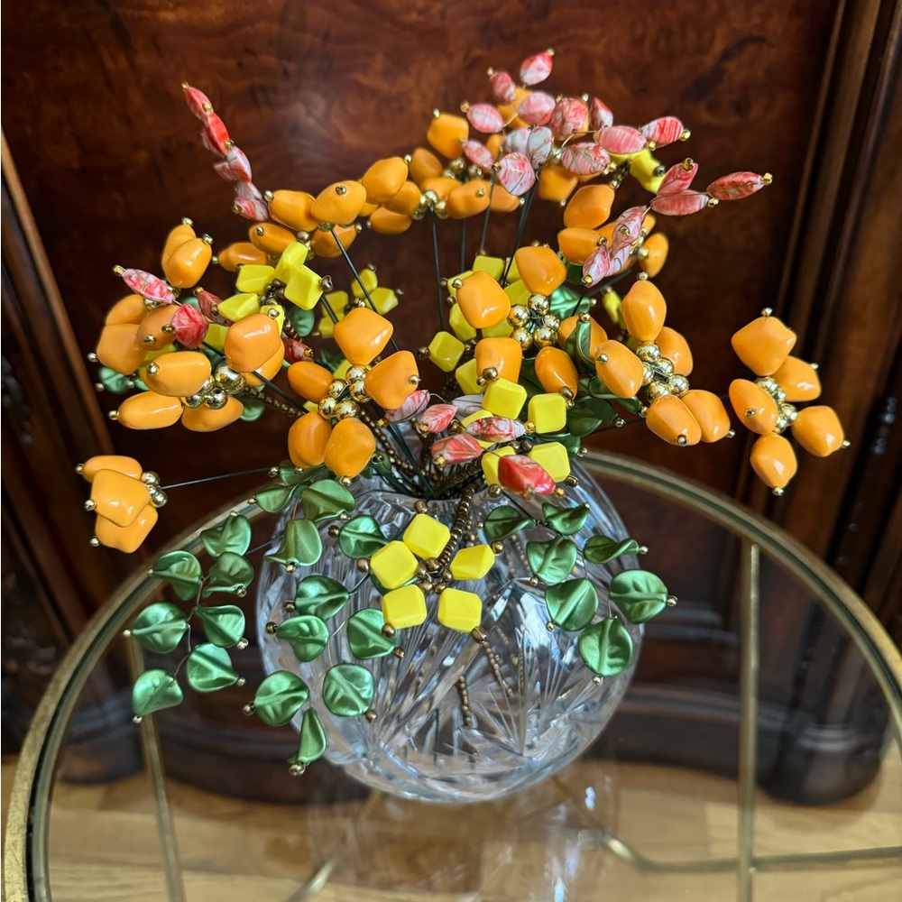 Artificial Handmade beaded flower stems for Decor